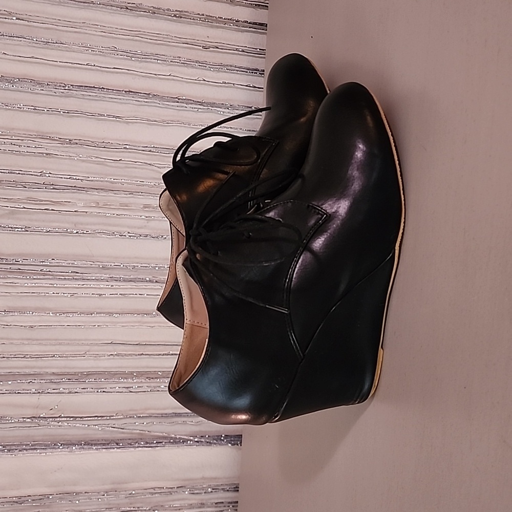 Crystal queen Oxford wedges black 9 (41)